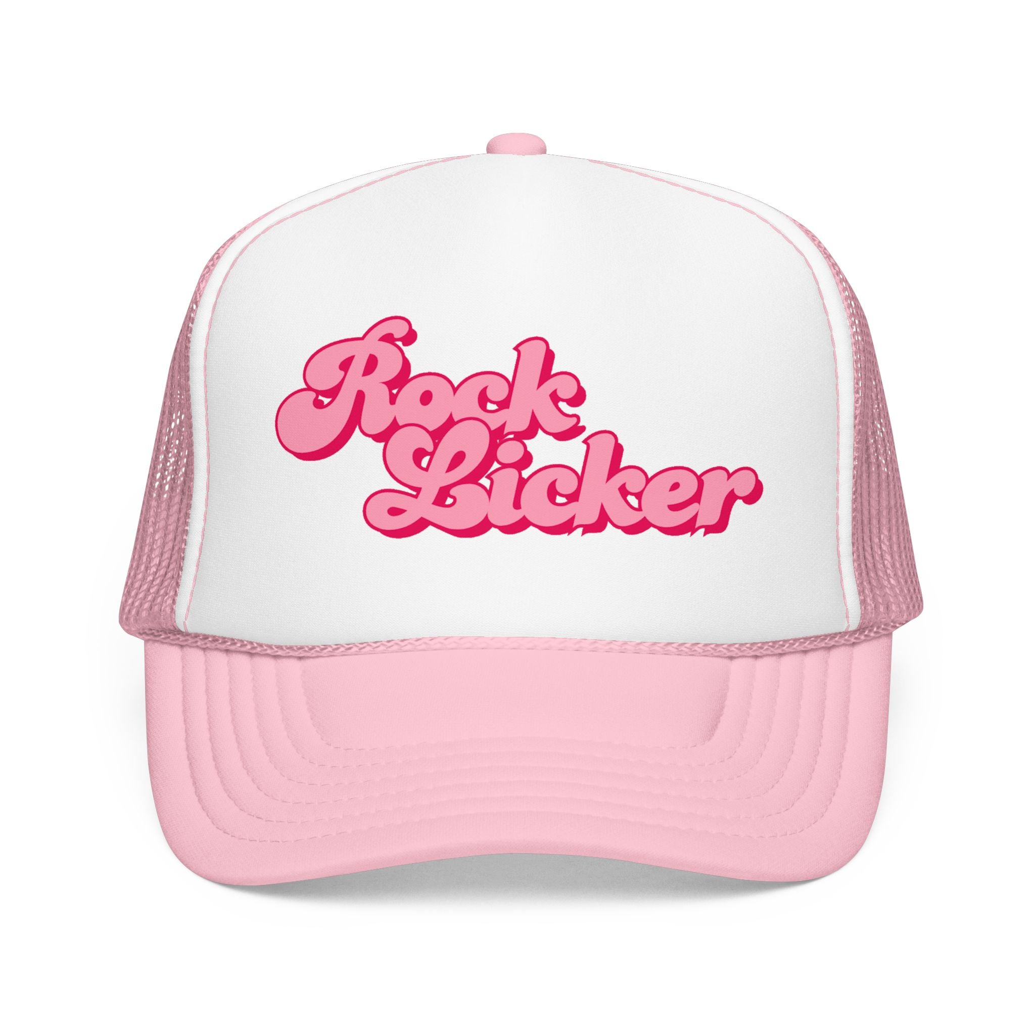 Trucker Hat: Rock Licker (pink text)