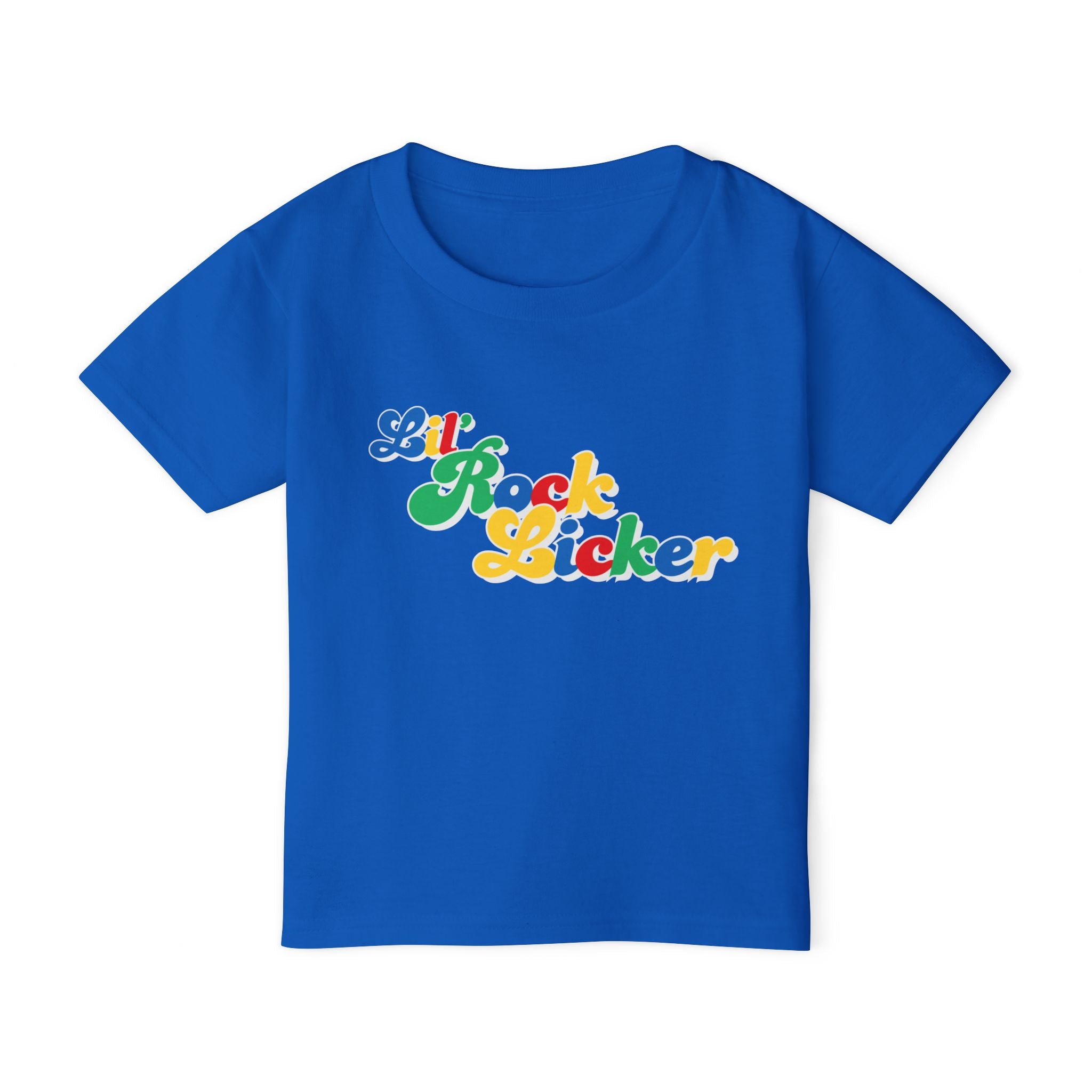 Toddler Tee: Lil Rock Licker Multicolored Text
