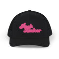 Hat: Embroidered Trucker Hat Rock Licker Pink Text  — Snapback