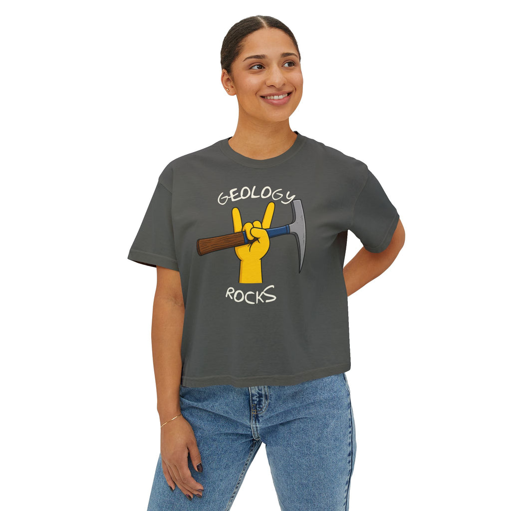Boxy Geology T-Shirt: Geology Rocks V2