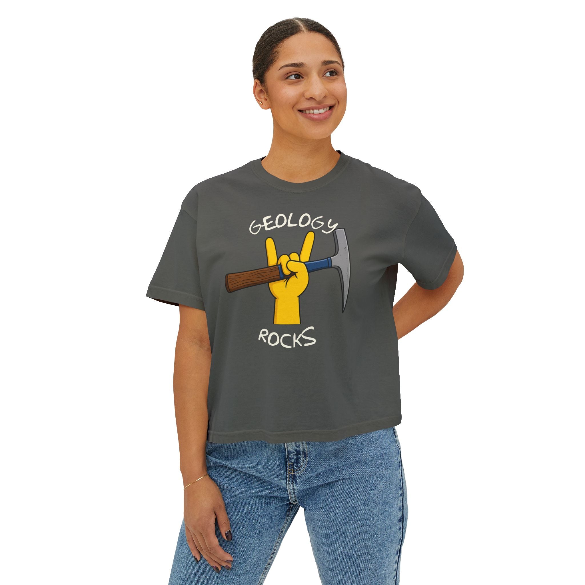 Boxy Geology T-Shirt: Geology Rocks V2