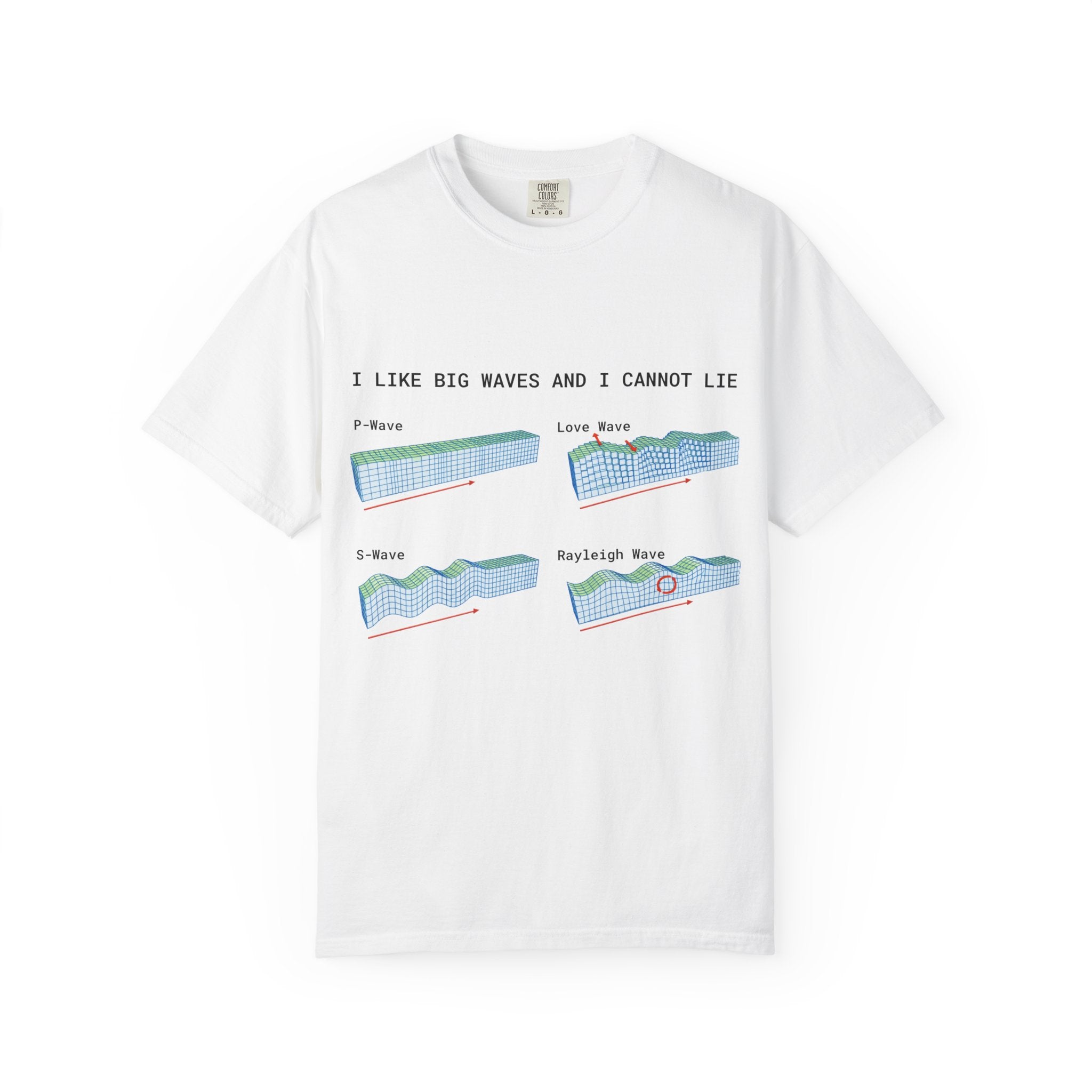 Bay Funny Geophysics T-Shirt: I Like Big Waves and I Cannot Lie