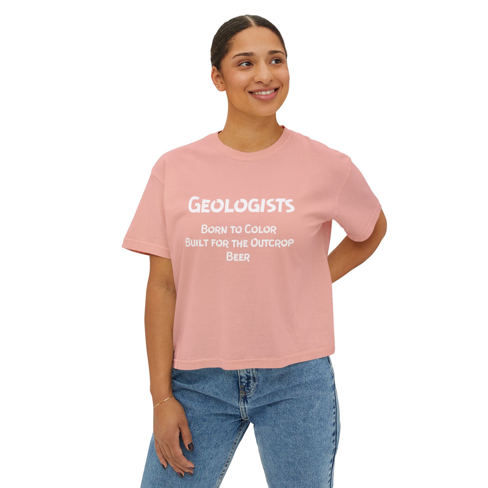 Boxy Tee: Geologist - Born to Color, Built for the Outcrop, Beer