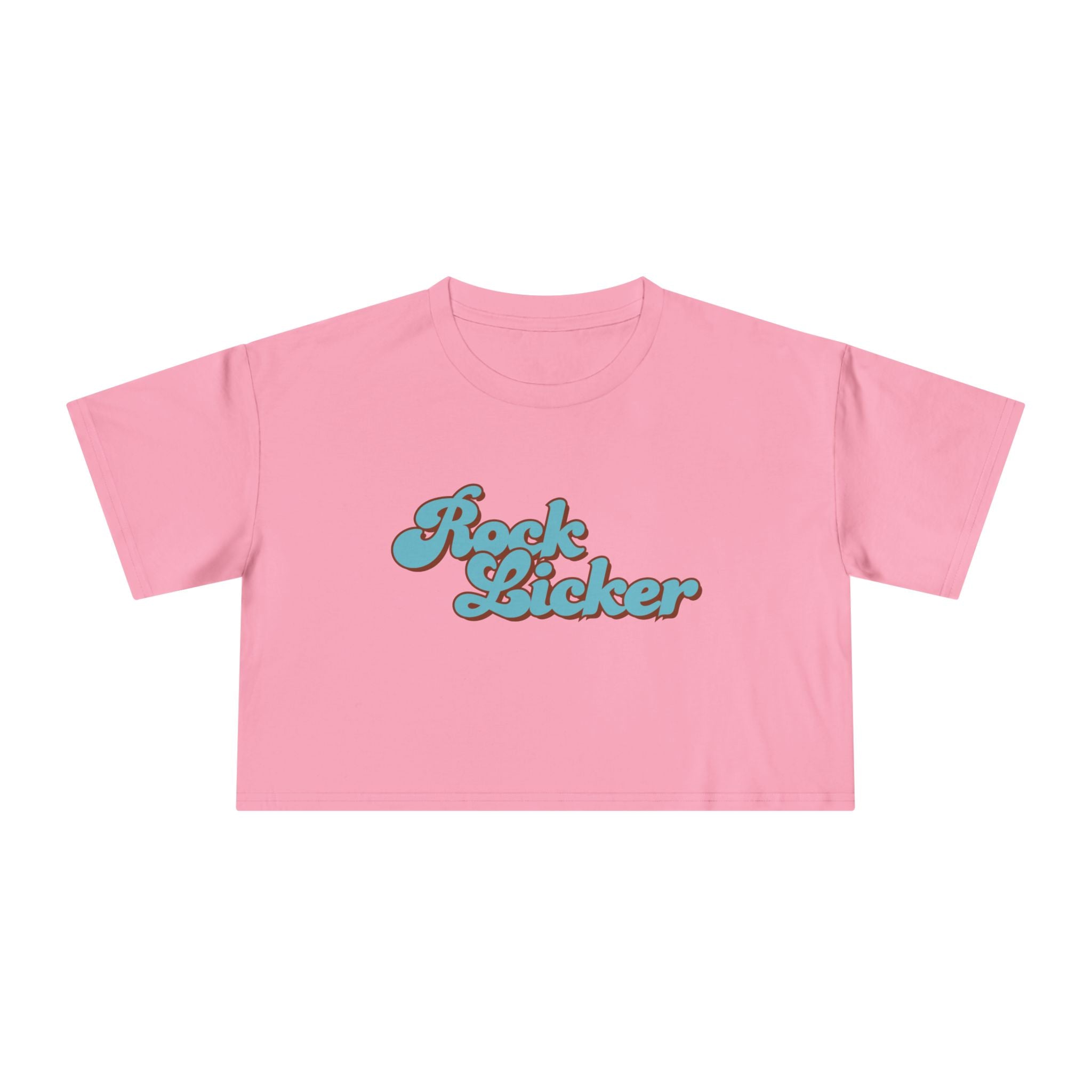 White Women's Geology T-Shirt -  Rock Licker Blue Text