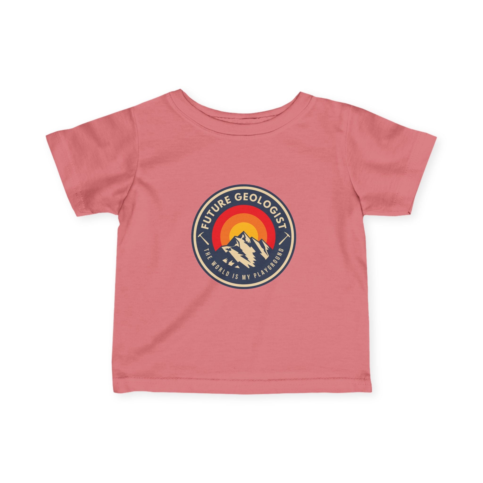 Natural Heather Baby Geology Onesie: Future Geologist, The World is my Playground