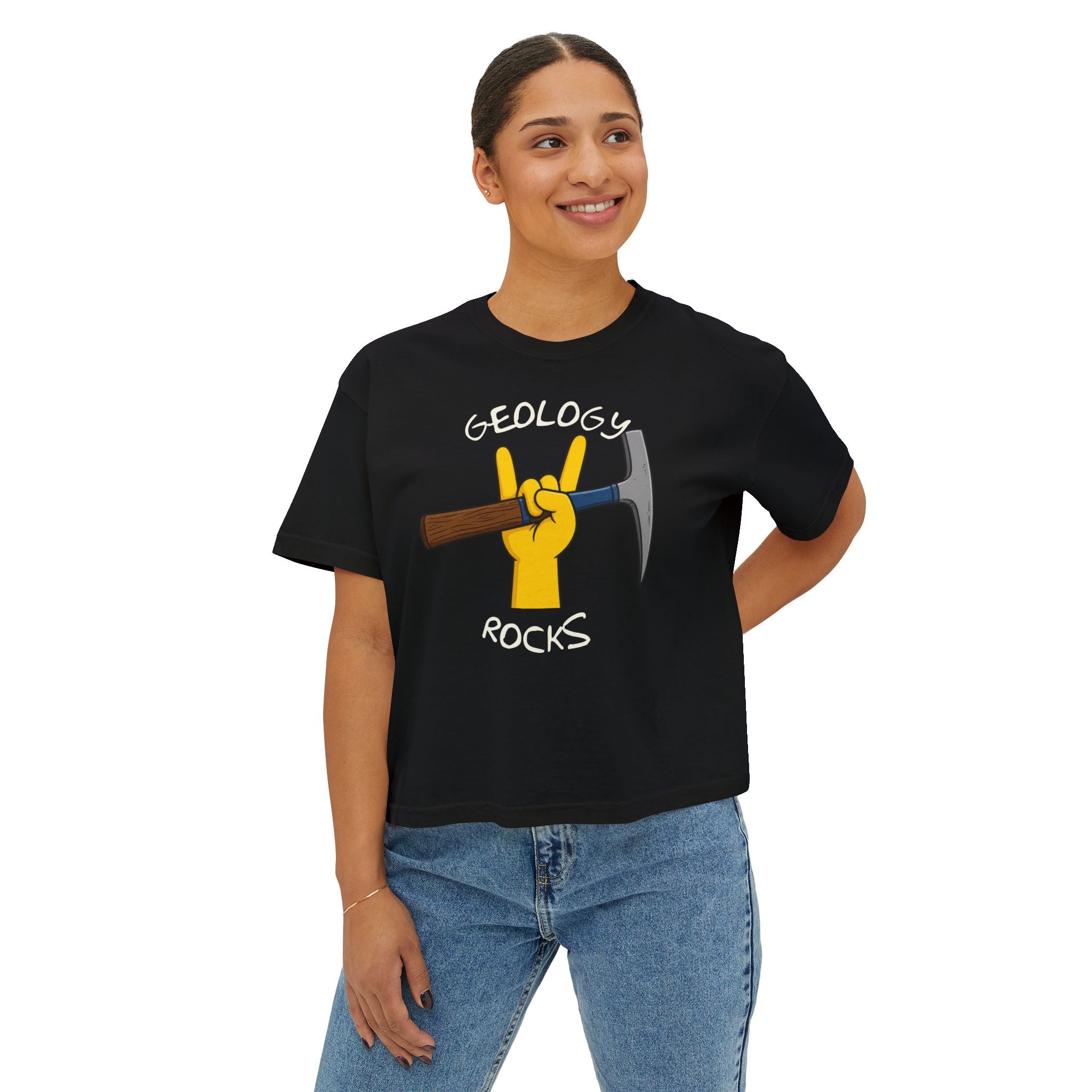 Boxy Geology T-Shirt: Geology Rocks V2