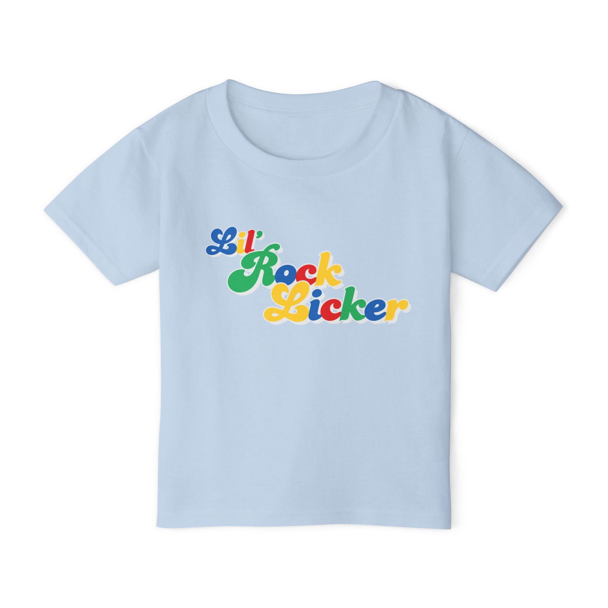Toddler Tee: Lil Rock Licker Multicolored Text