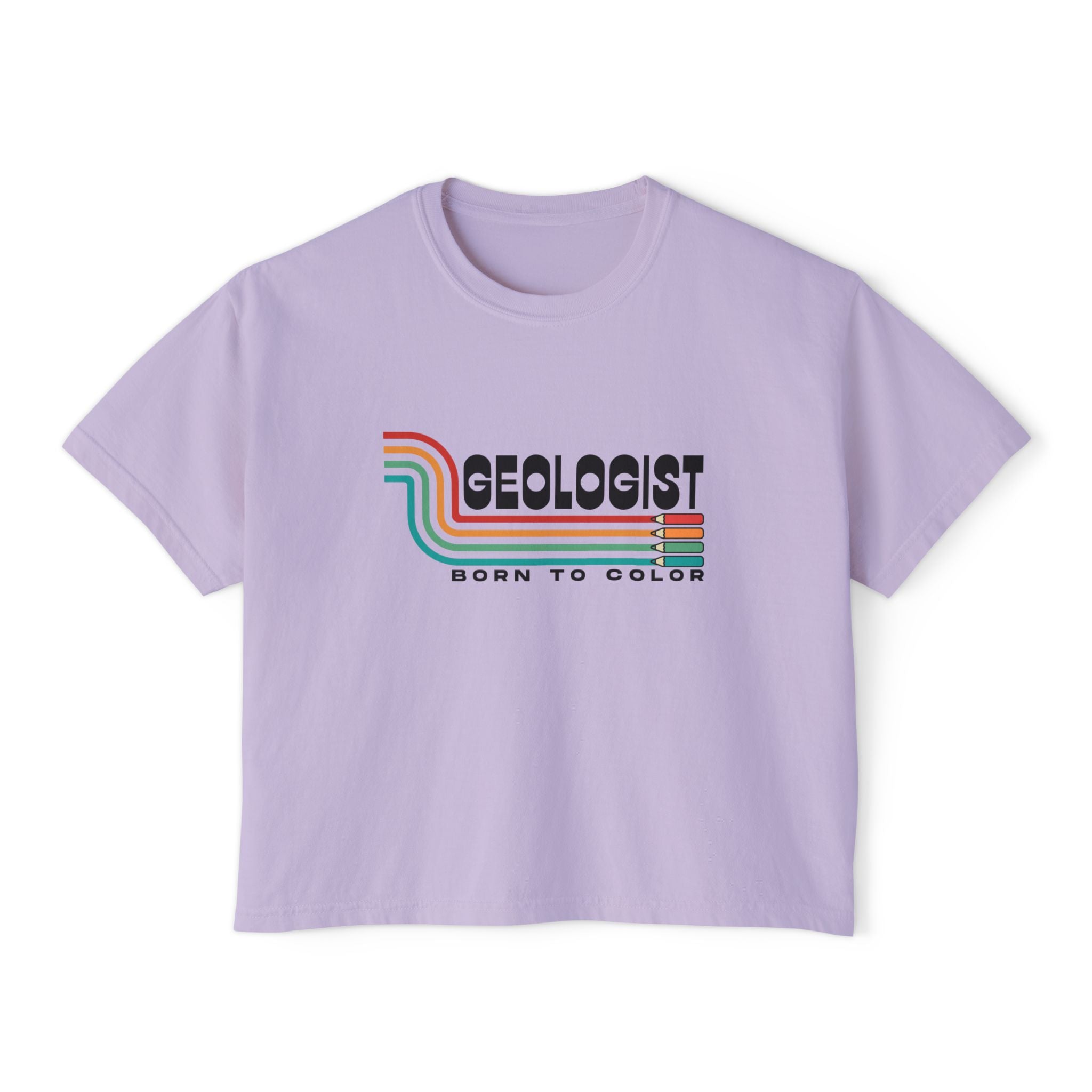 Boxy Tee: Geologist 'Born to Color'