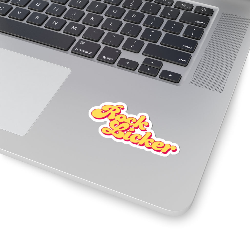 Sticker: Rock Licker Kiss-Cut Sticker Yellow