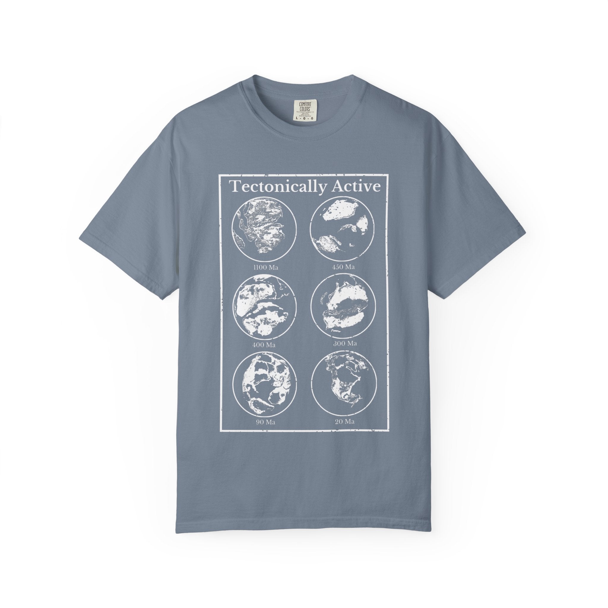 Seafoam Funny Geology T-Shirt: "Tectonically Active" Paleo Geography Diagrams