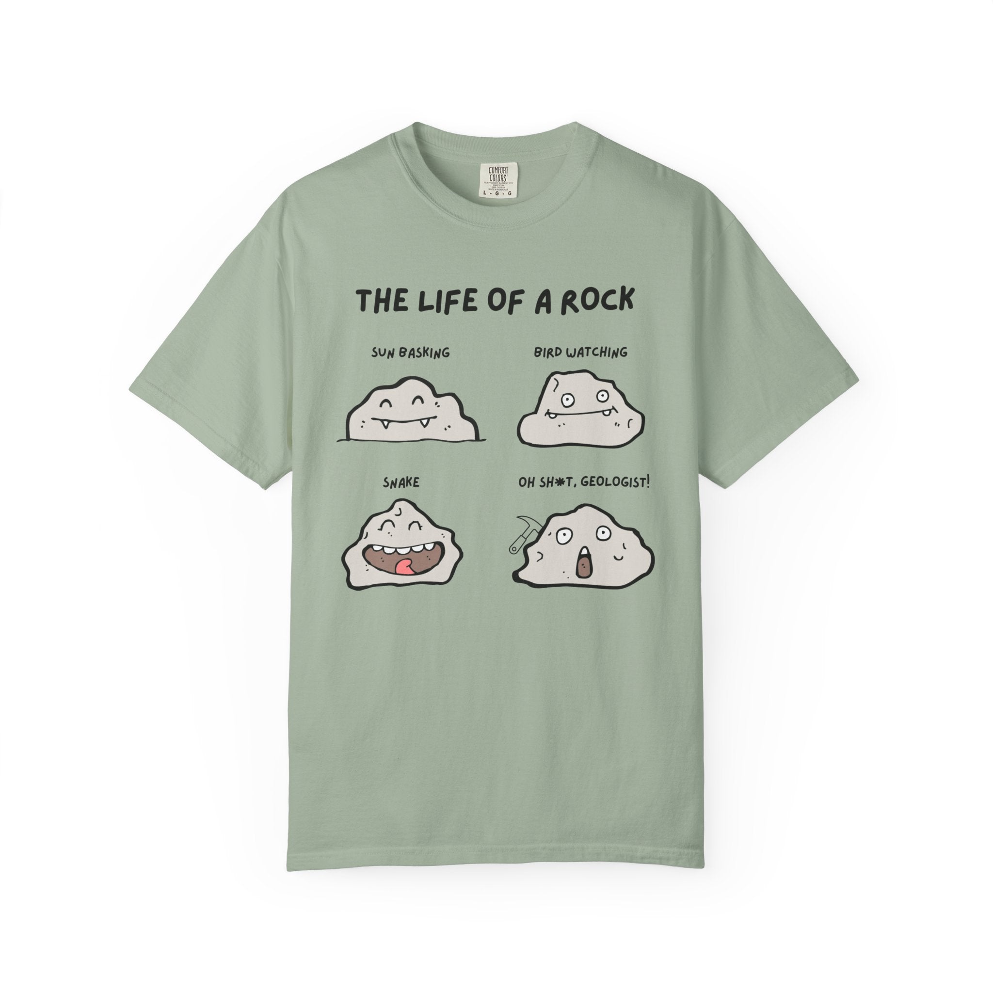 Chambray Funny Graphics Tee: The Life of a Rock