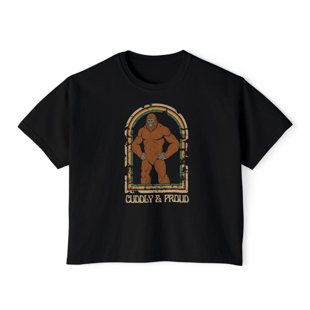 Black Women's Geology T-Shirt -  Bigfoot Cuddly & Proud