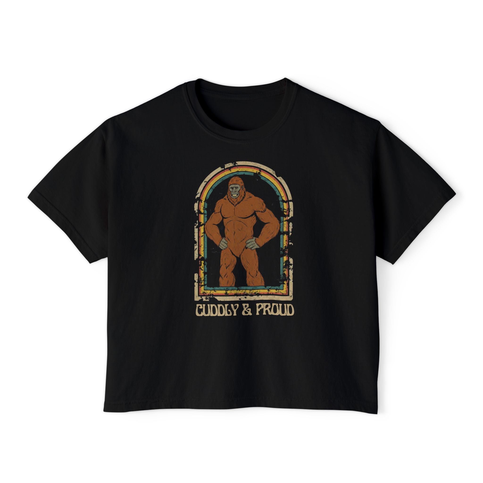 Black Women's Geology T-Shirt -  Bigfoot Cuddly & Proud