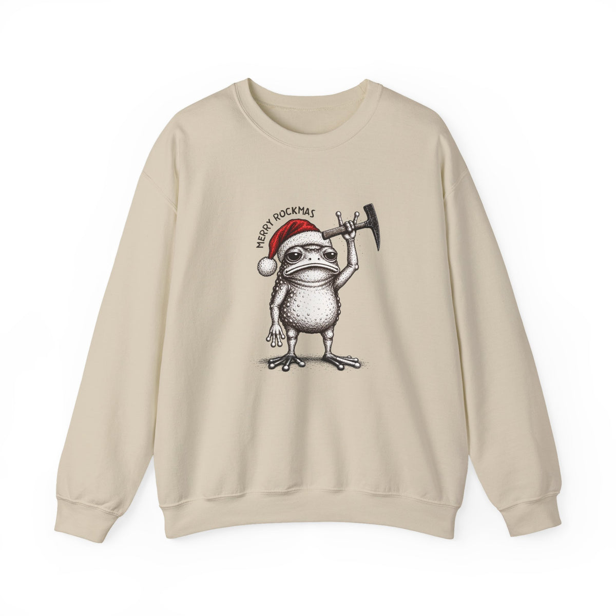 Geology Holiday Sweatshirt Crewneck: Merry Rockmas Frog