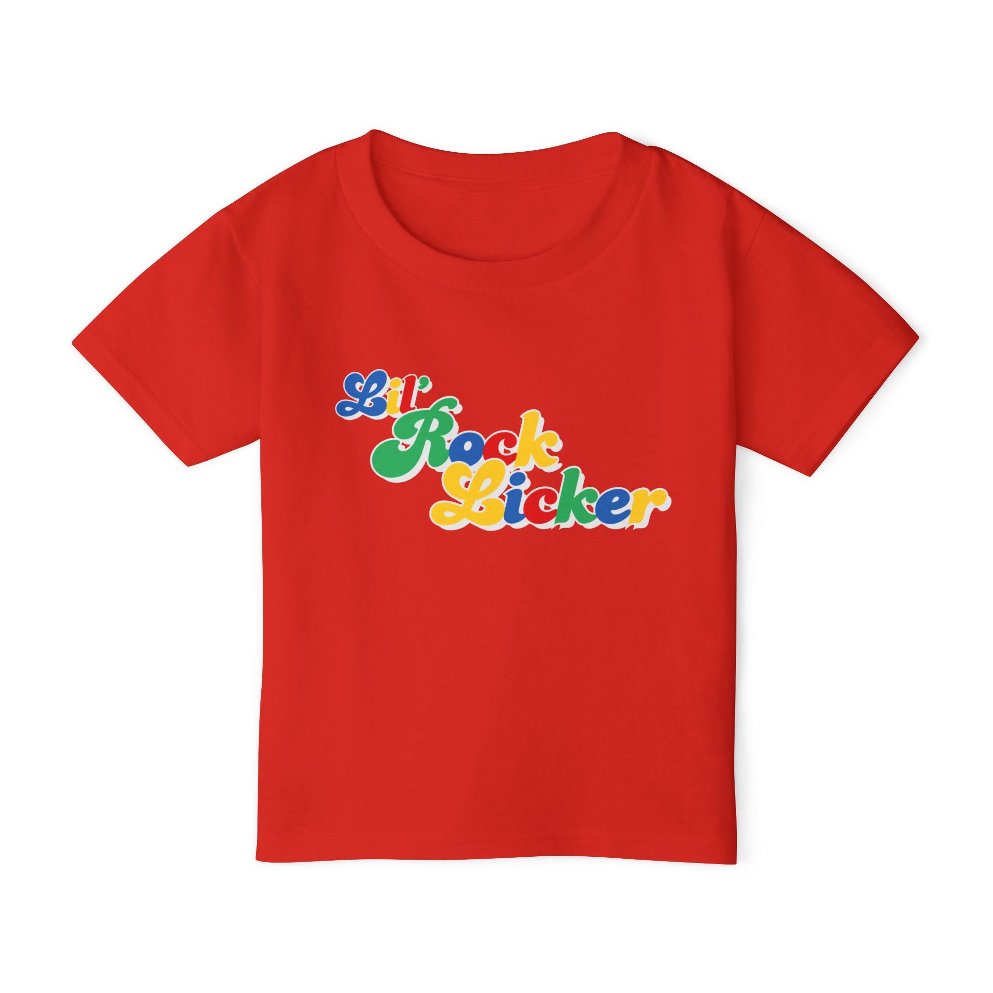 Toddler Tee: Lil Rock Licker Multicolored Text