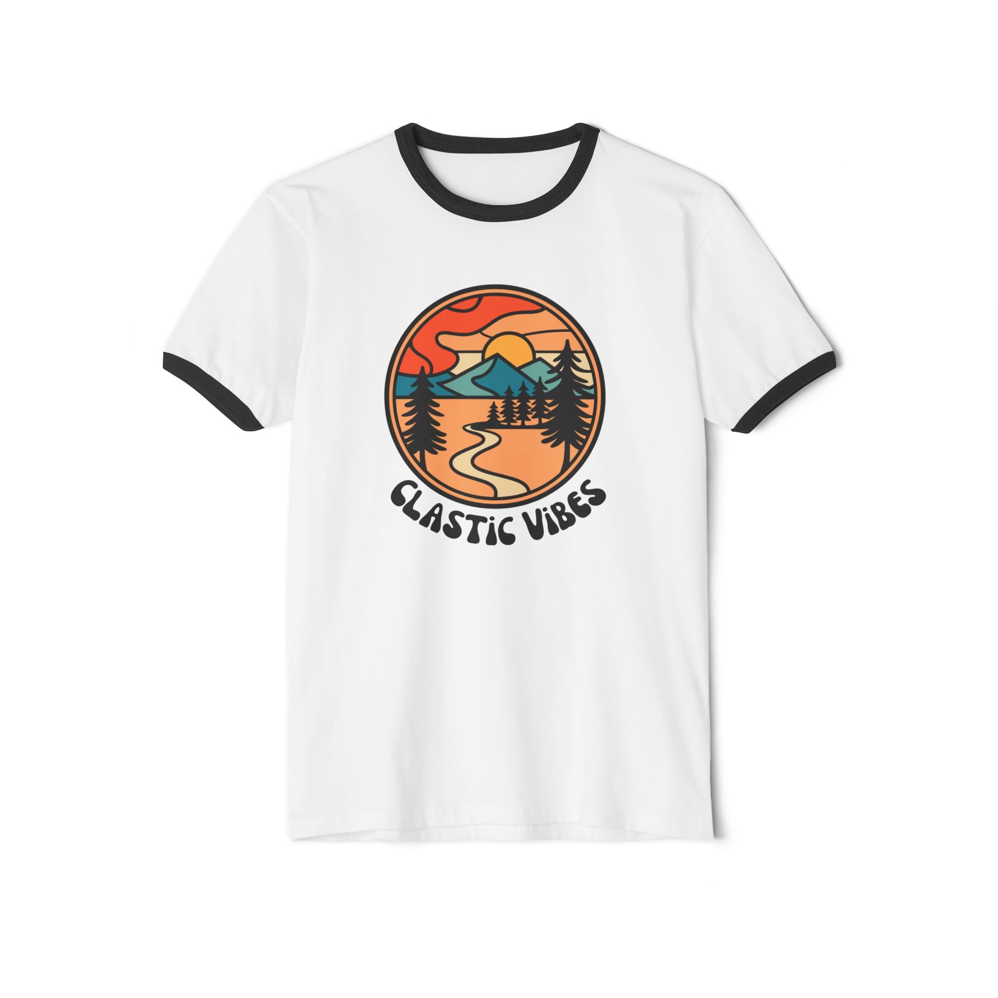 Natural/Black Funny Geology Ringer T-Shirt: Clastics Vibes