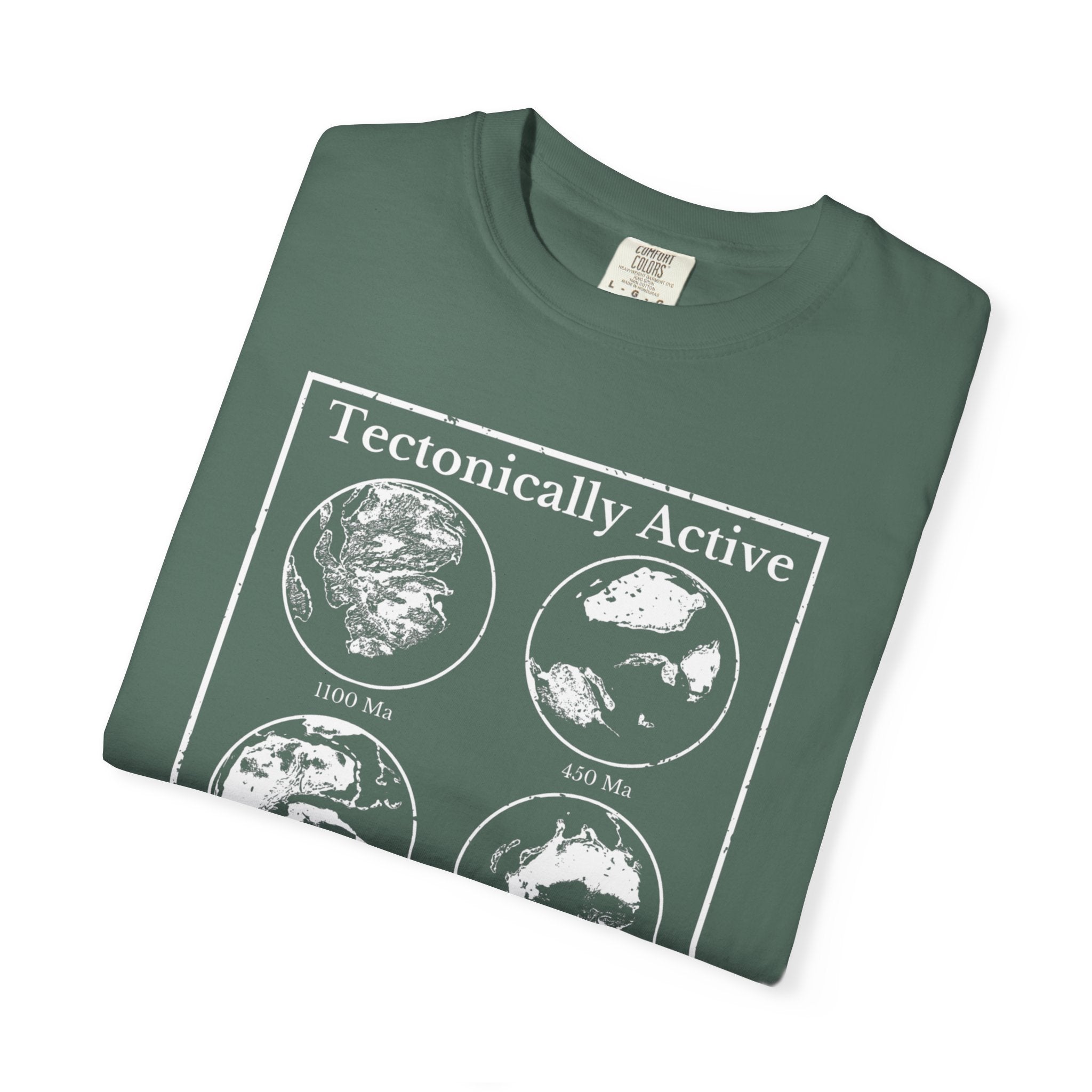 Pepper Funny Geology T-Shirt: "Tectonically Active" Paleo Geography Diagrams