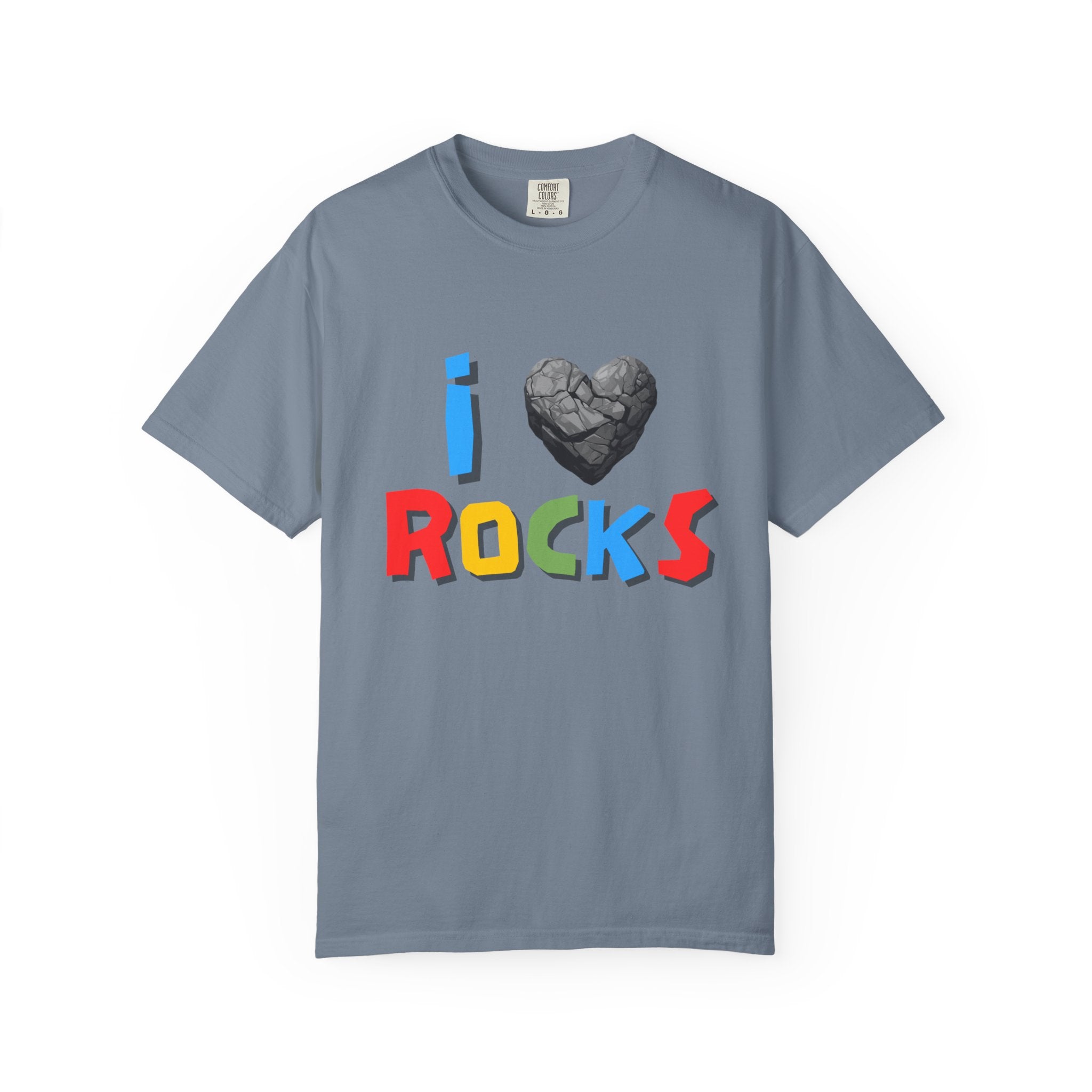 White Funny Geology T-Shirt: I Love Rocks