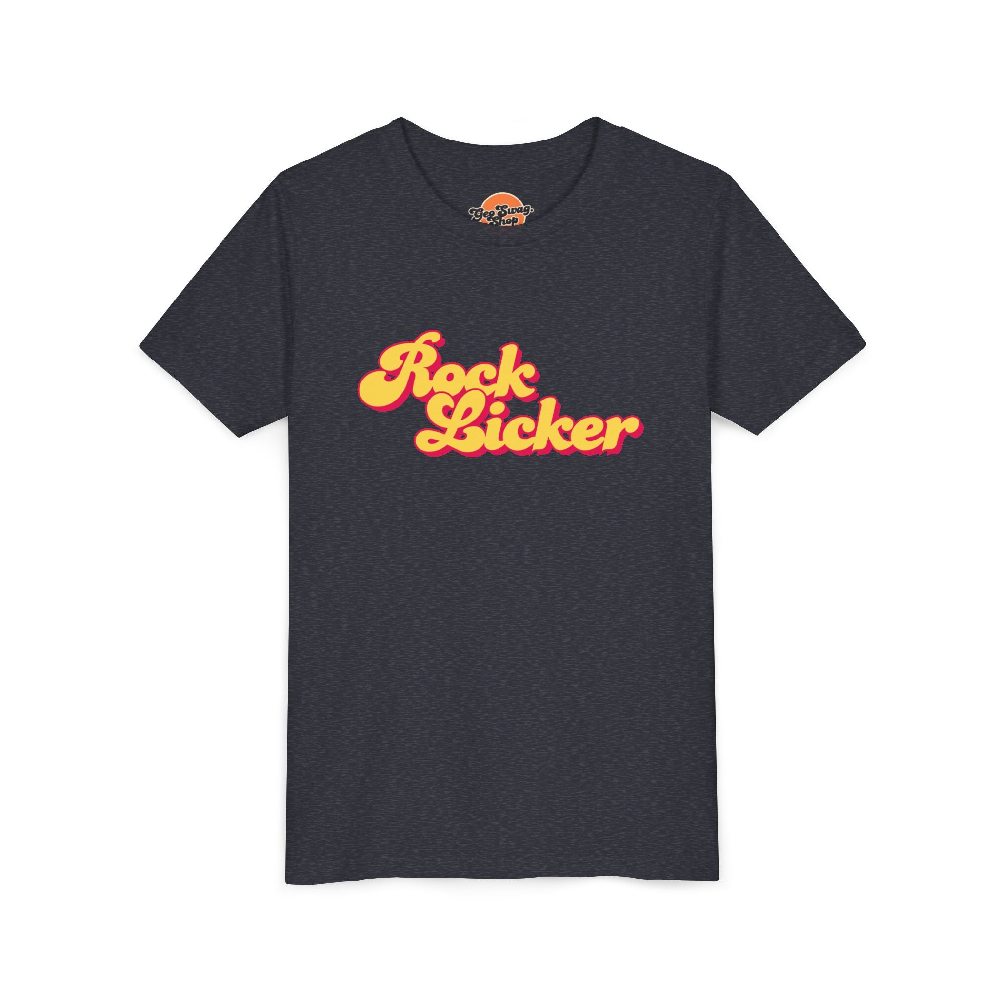Deep Heather Toddler Geology T-Shirt: Lil Rock Licker Multicolored Text