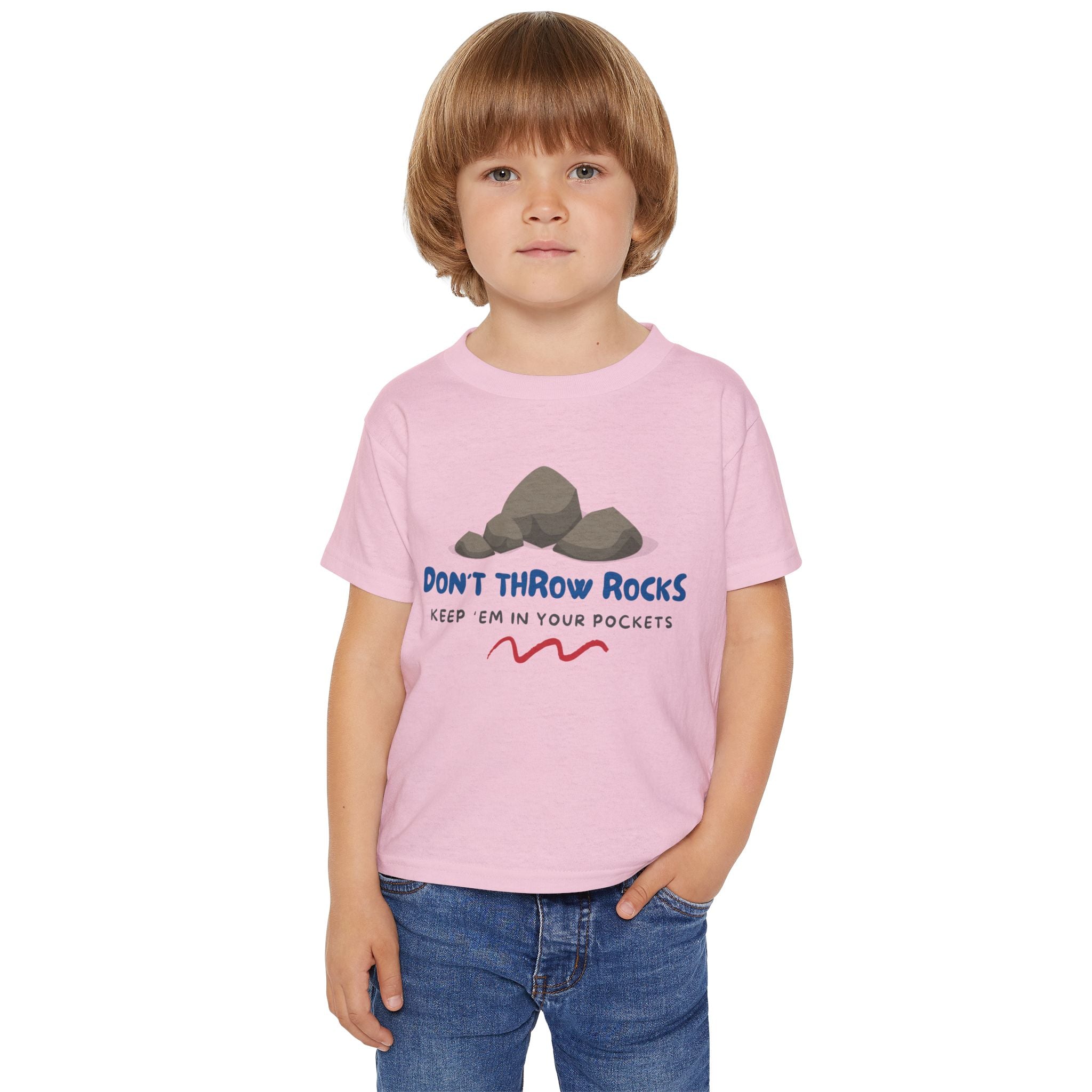 Toddler Tee: Don't Throw Rocks, Keep em' in Your Pockets