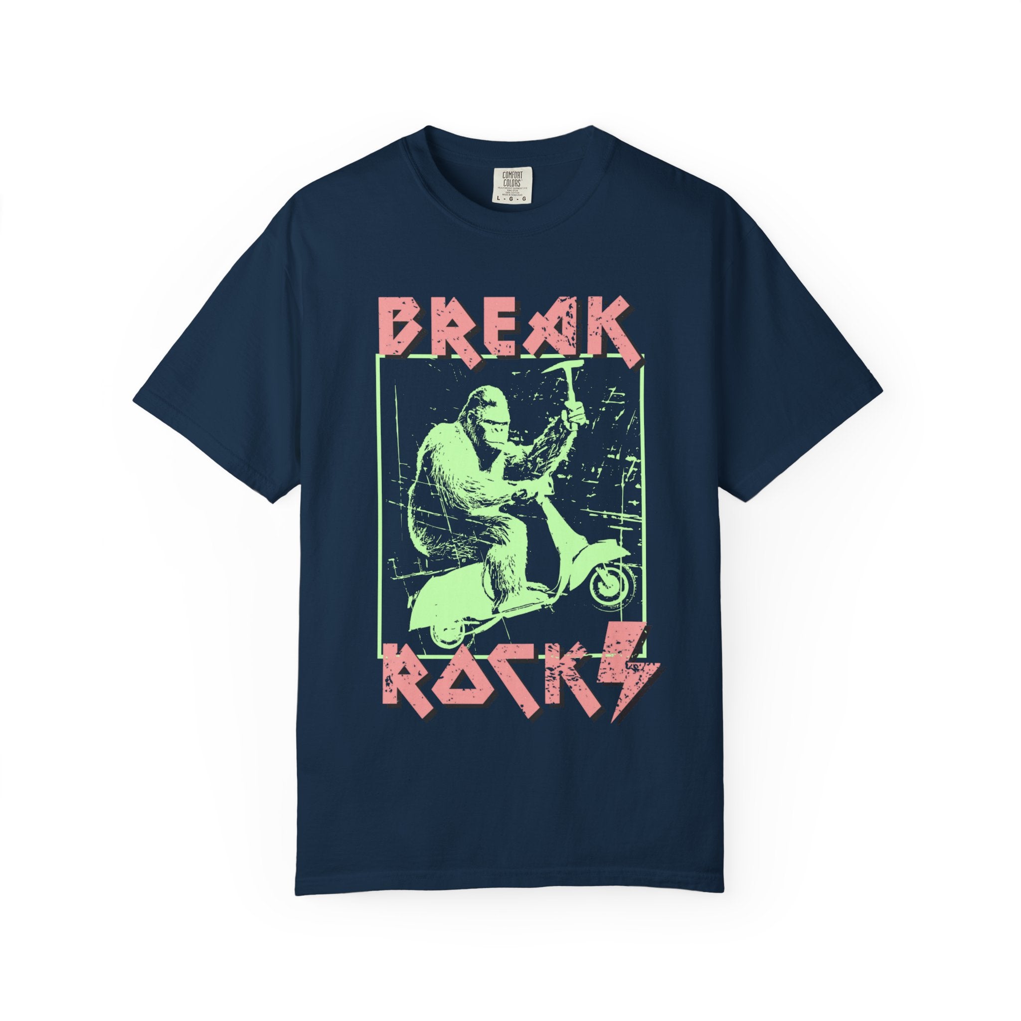 Black Funny Geology T-Shirt: Bigfoot - Break Rocks
